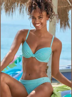 Maillots de bain à armatures rayés avec bretelles réglables