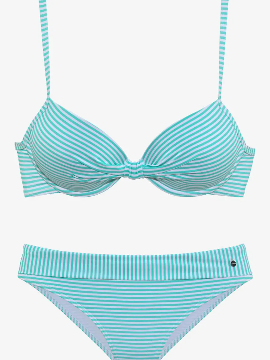 Maillots de bain à armatures rayés avec bretelles réglables