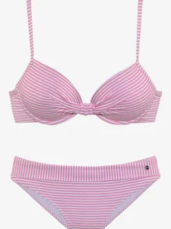 Maillots de bain à armatures rayés avec bretelles réglables