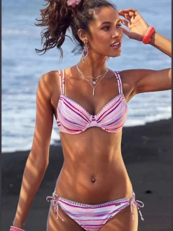 Maillots de bain à armatures à rayures et bretelles ajustables