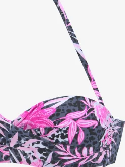 Maillots de bain bandeau à armatures motifs floraux avec rembourrage