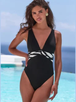 Maillots de bain à col en V avec détails brillants