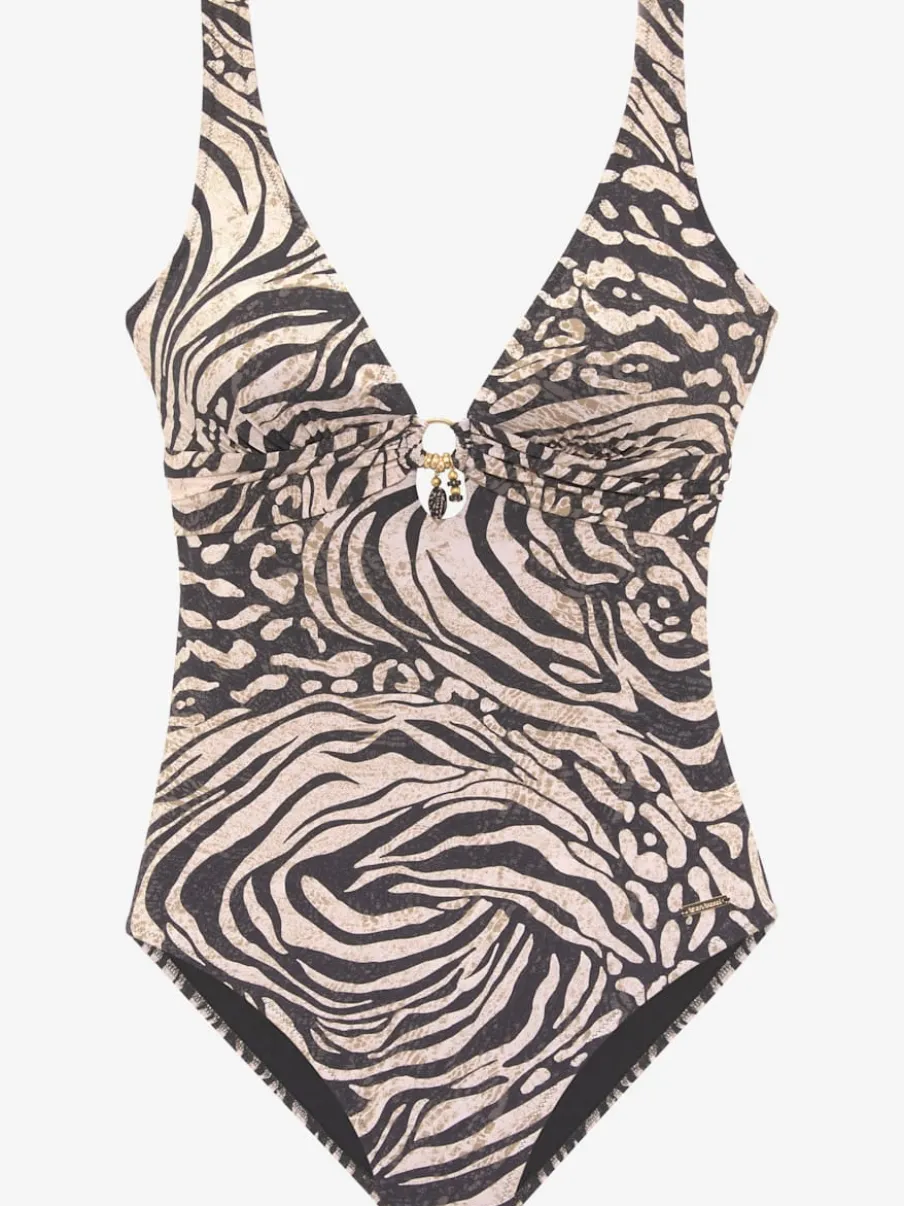 Maillots de bain encolure en V avec motifs graphiques