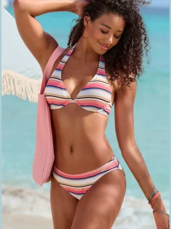 Maillots de bain rayés avec bonnets doux amovibles
