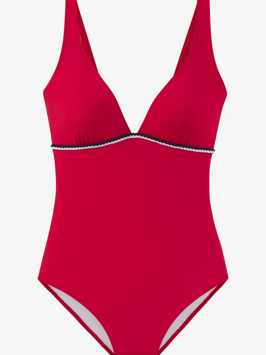 Maillots de bain unis avec cordons et bonnets amovibles