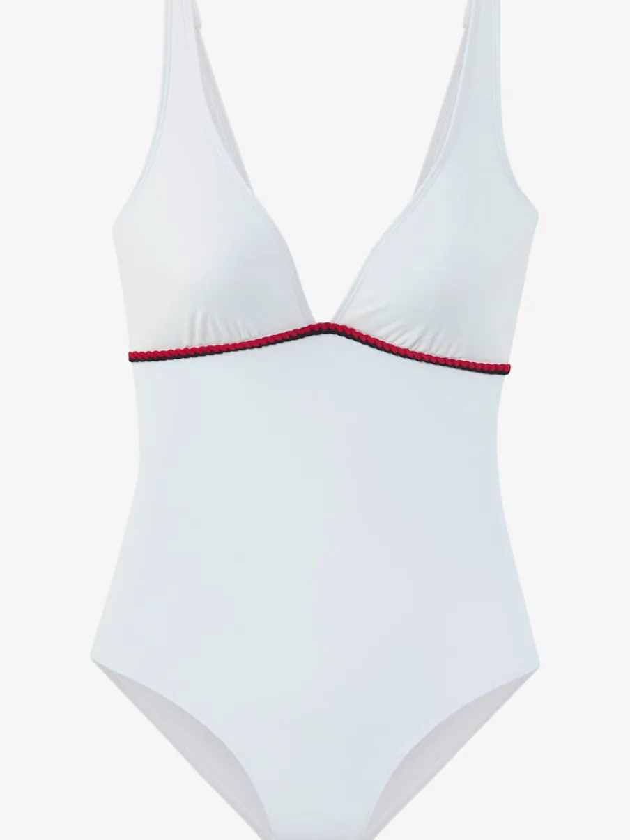 Maillots de bain unis avec cordons et bonnets amovibles