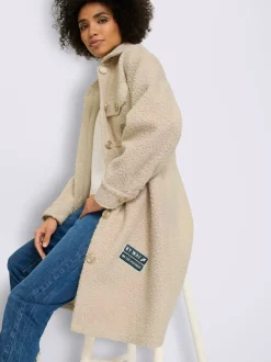 Manteau aspect bouclé élégant