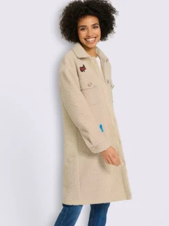 Manteau aspect bouclé élégant