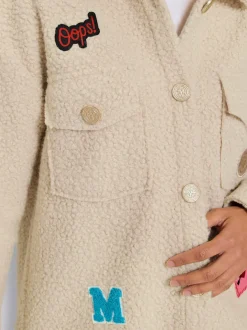 Manteau aspect bouclé élégant