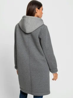 Manteau court avec capuche amovible et poches latérales