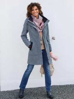 Manteau court avec capuche et poches pratiques