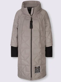Manteau court matelassé avec logo et poches fendues