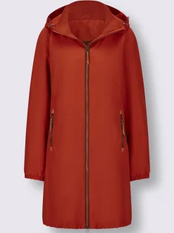Manteau court microfibre douce avec col montant réglable