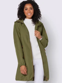 Manteau court microfibre douce avec col montant réglable