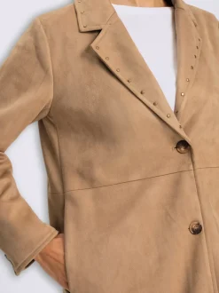 Manteau en synthétique rivets décoratifs