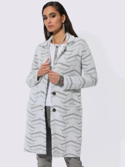 Manteau en tricot doux avec col à revers et poches