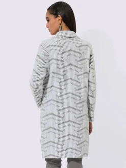 Manteau en tricot doux avec col à revers et poches
