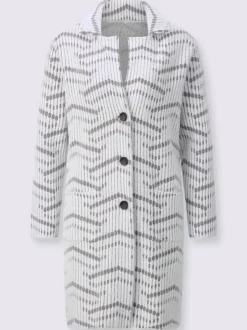 Manteau en tricot doux avec col à revers et poches