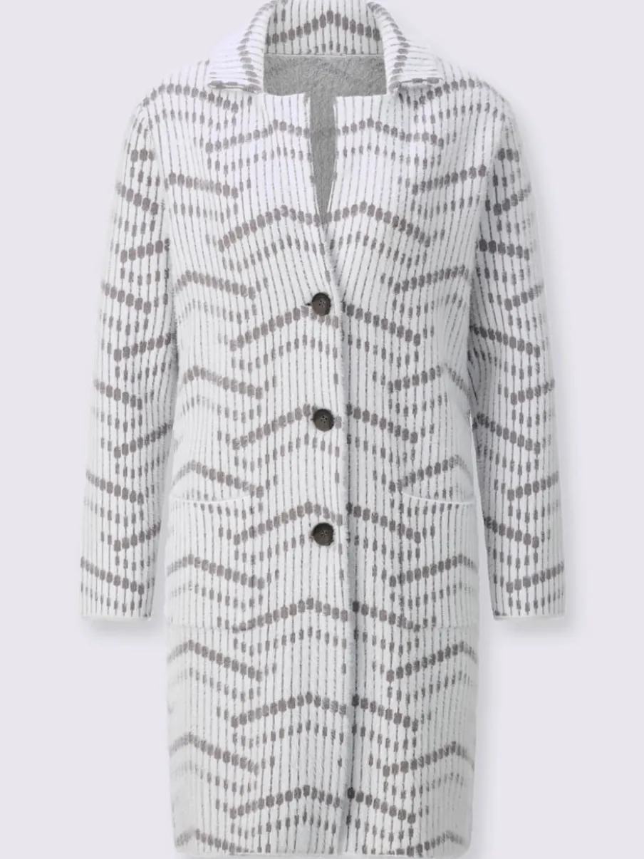 Manteau en tricot doux avec col à revers et poches