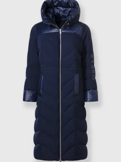 Manteau matelassé avec capuche et glissière à double sens
