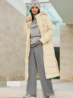 Manteau matelassé avec capuche amovible et poches zippées