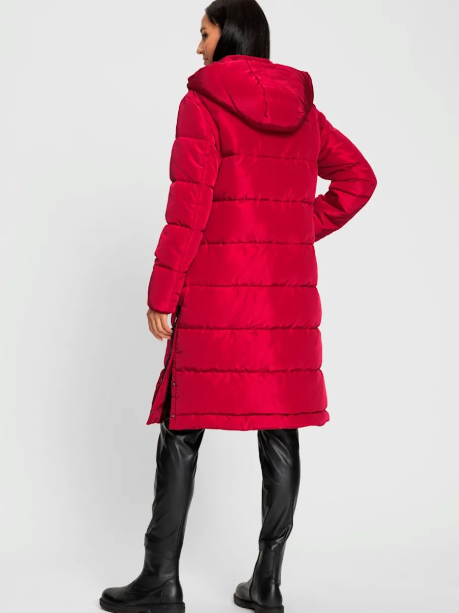 Manteau matelassé avec col montant et capuche à poches latérales