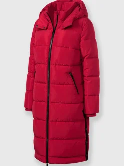 Manteau matelassé avec col montant et capuche à poches latérales