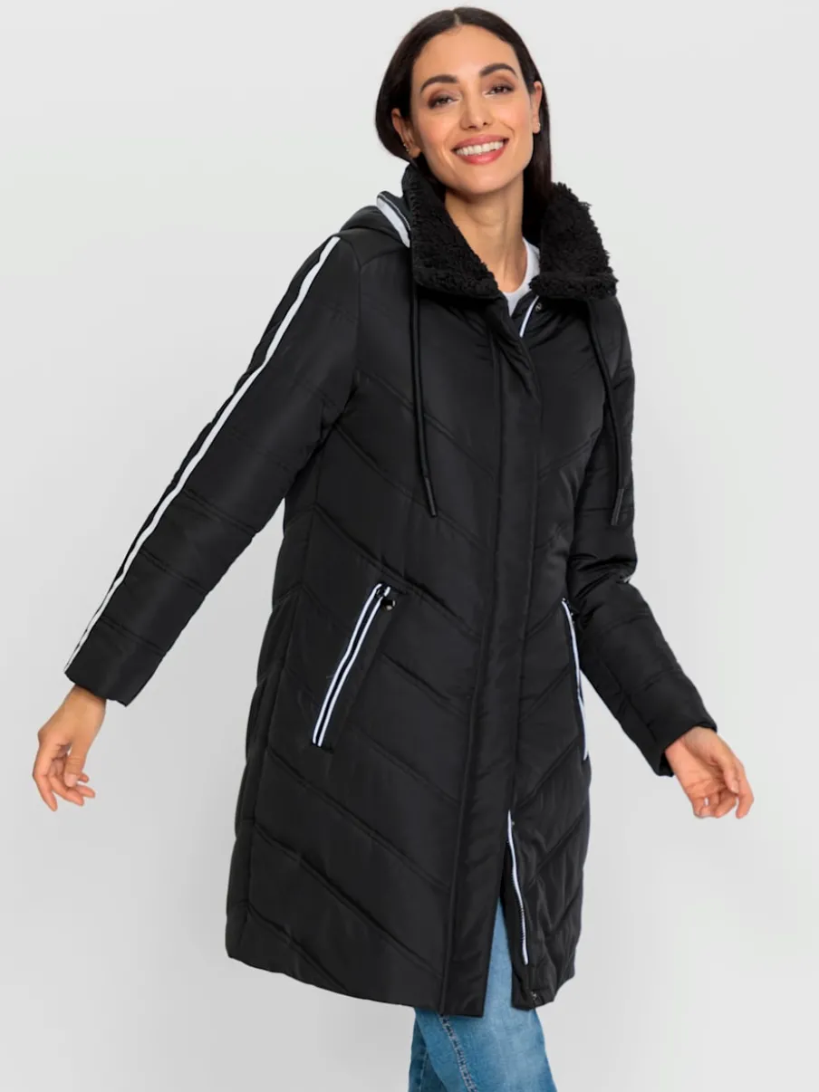 Manteau matelassé avec col montant et poches zippées