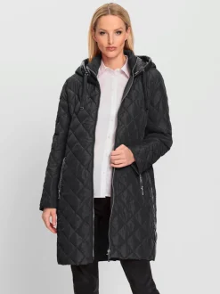 Manteau matelassé mélange de matières tendance
