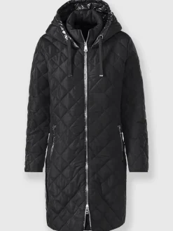 Manteau matelassé mélange de matières tendance