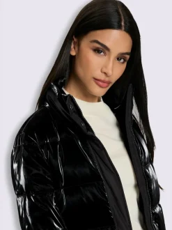 Manteau matelassé mélange mat et brillant