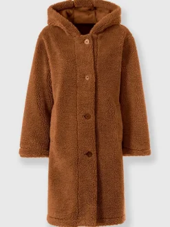 Manteaux polaires doux avec capuche et poches latérales