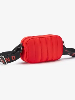 Mini-sac avec matelassage tendance et logo imprimé sur la bandoulière