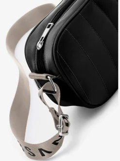 Mini-sac avec matelassage tendance et logo imprimé sur la bandoulière