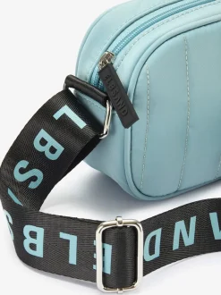 Mini-sac avec matelassage tendance et logo imprimé sur la bandoulière