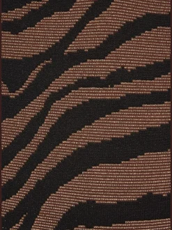 Monokini à col en V avec motifs animaliers et matière structurée brillante
