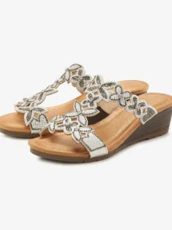 Mules d'été avec petites pierres brillantes tendance et élégantes