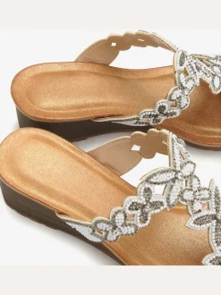 Mules d'été avec petites pierres brillantes tendance et élégantes