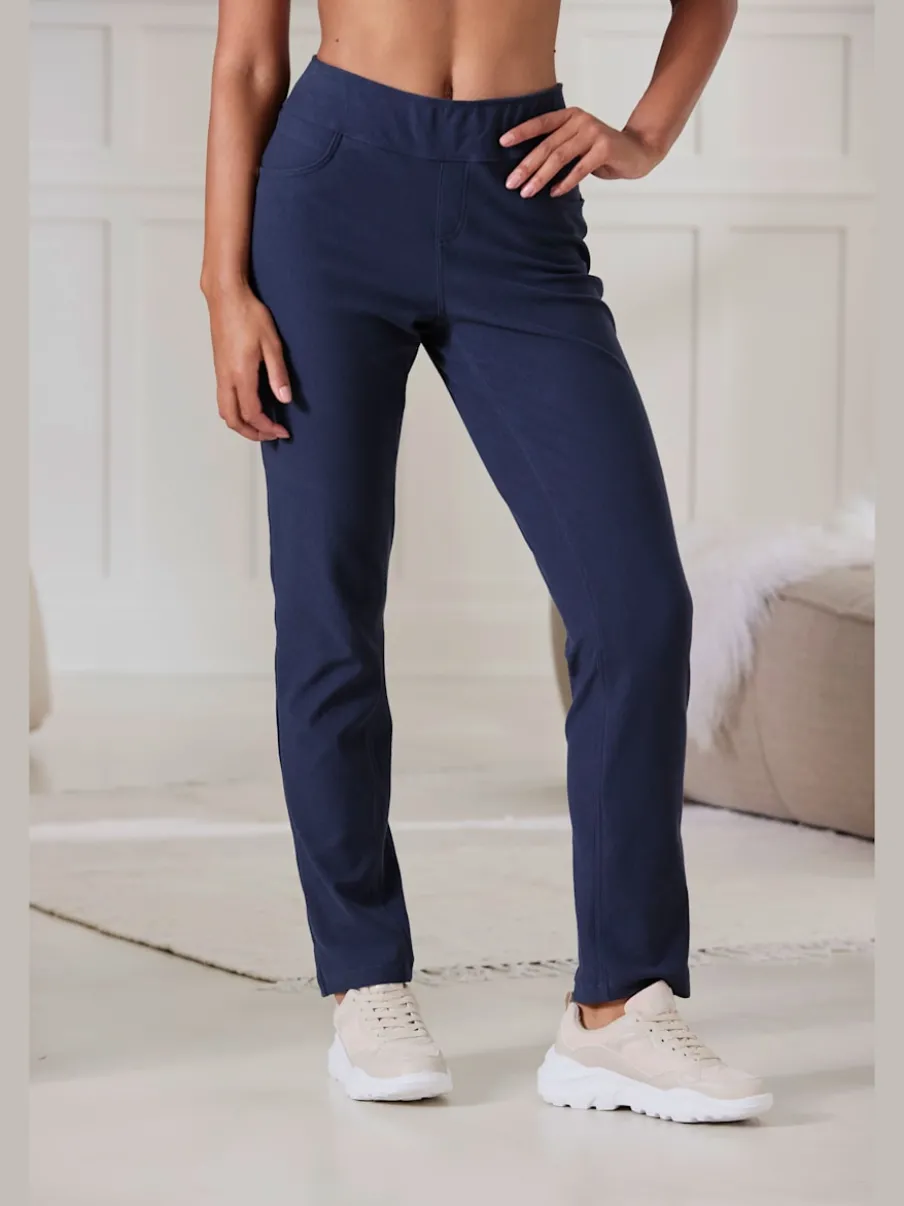 Pantalon ajusté avec 5 poches et matière extensible