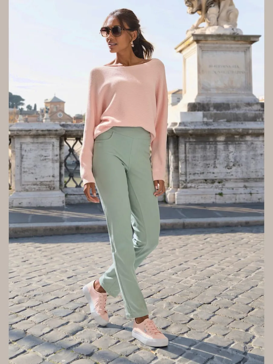 Pantalon ajusté avec 5 poches et matière extensible