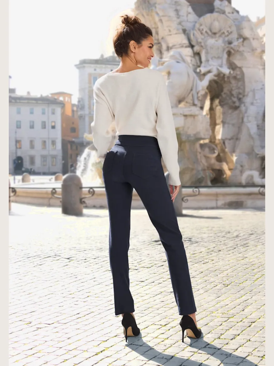 Pantalon ajusté avec 5 poches et matière extensible