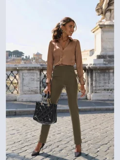 Pantalon ajusté avec 5 poches et matière extensible