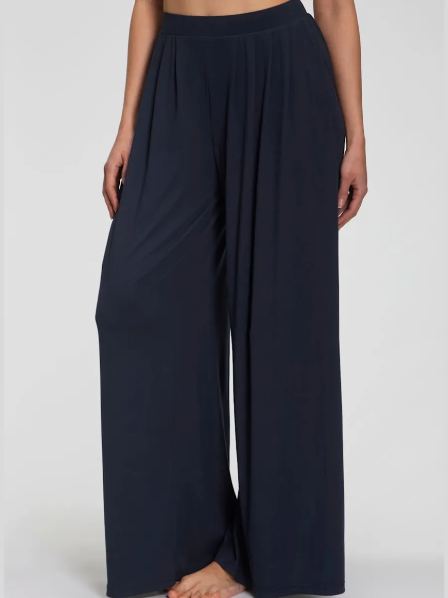 Pantalon ample doux avec pinces et poches latérales