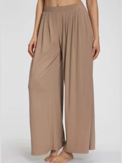 Pantalon ample doux avec pinces et poches latérales