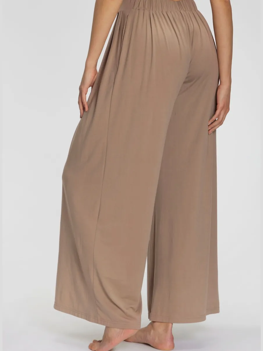 Pantalon ample doux avec pinces et poches latérales