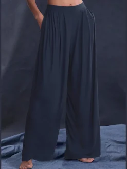 Pantalon ample doux avec pinces et poches latérales