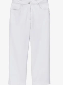Pantalon 7/8 avec ceinture et fente arrondie deux boutons