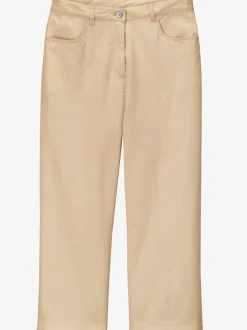 Pantalon 7/8 avec ceinture et fente arrondie deux boutons