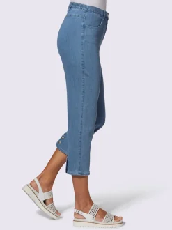 Pantalon 7/8 avec ceinture et fente arrondie deux boutons