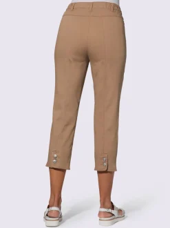 Pantalon 7/8 avec ceinture et fente arrondie deux boutons
